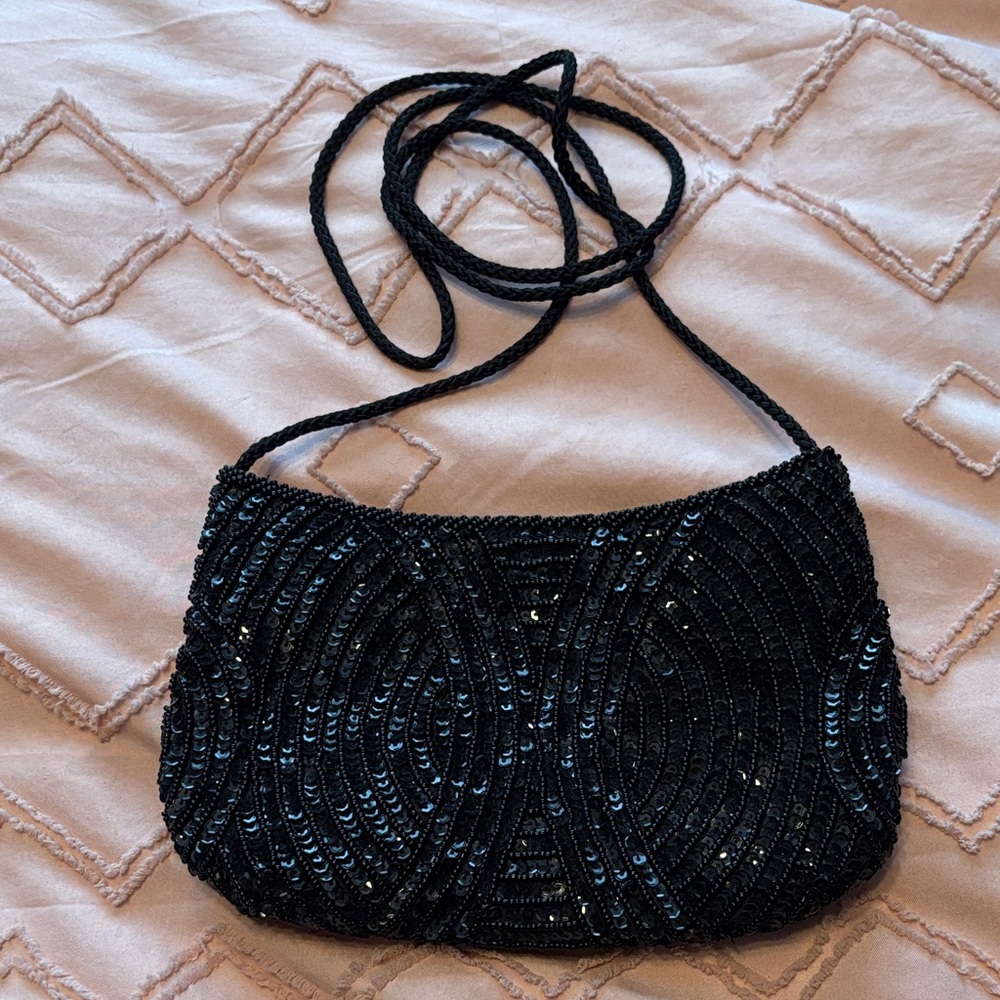 Black sequin purse